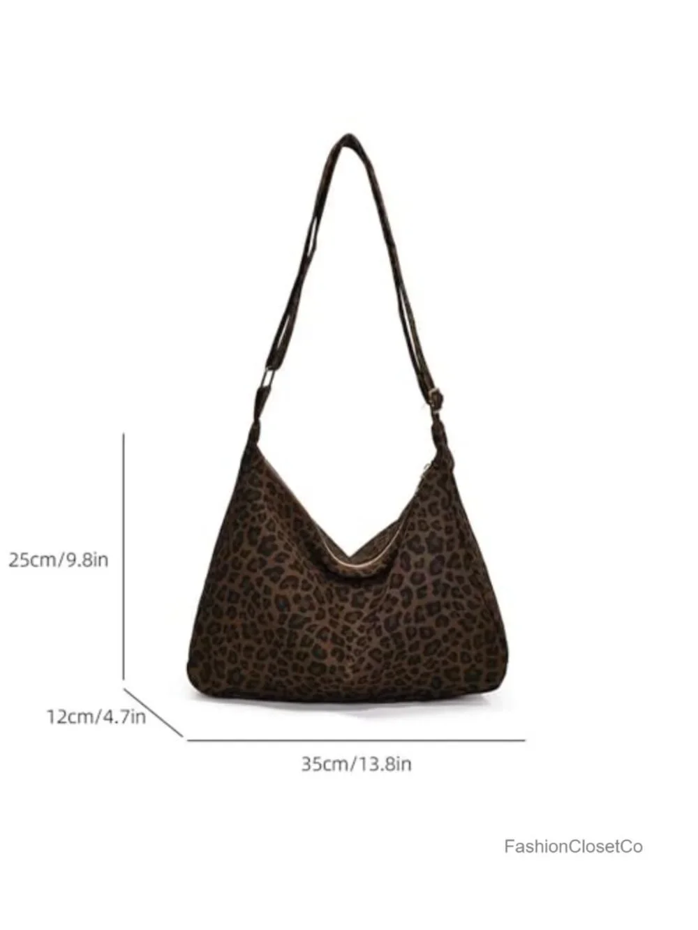 Canvas Leopard Cheetah Print Hobo Shoulder Bag Y2K Tote with Adjustable Strap